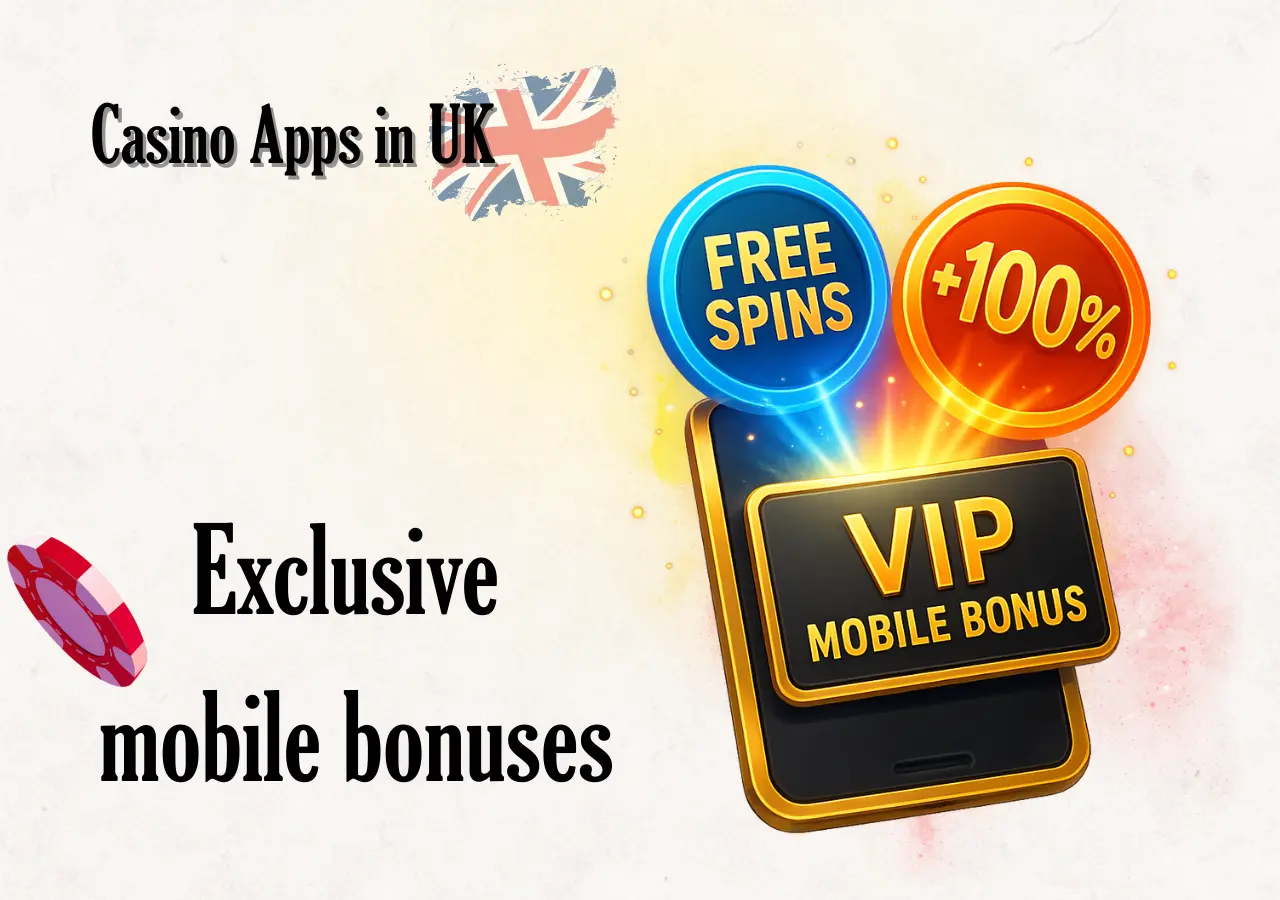 Exclusive mobile bonuses include free spins and matched deposit rewards